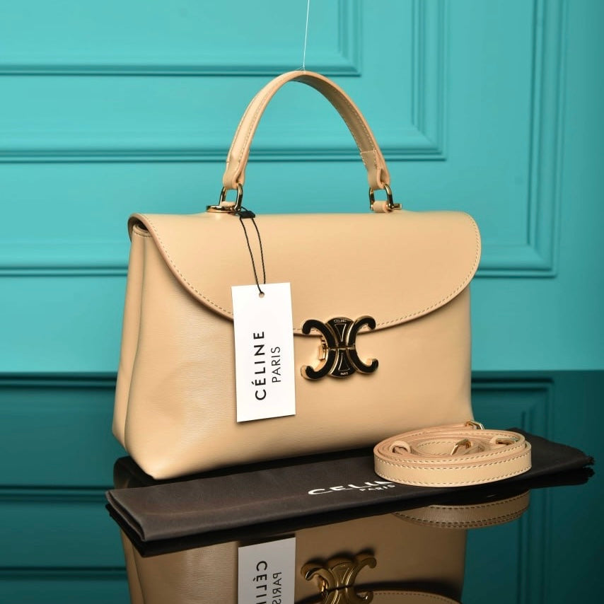 Celine medium nino bag in supple grained calfskin beige(25cm x 17.5cm)