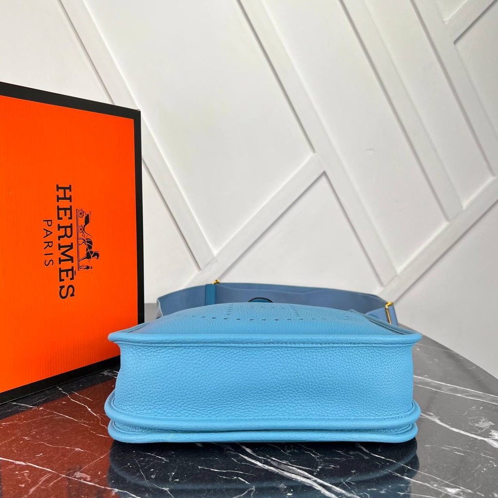 Hermes Evelyne light blue  big size( 30cm x 29cm)