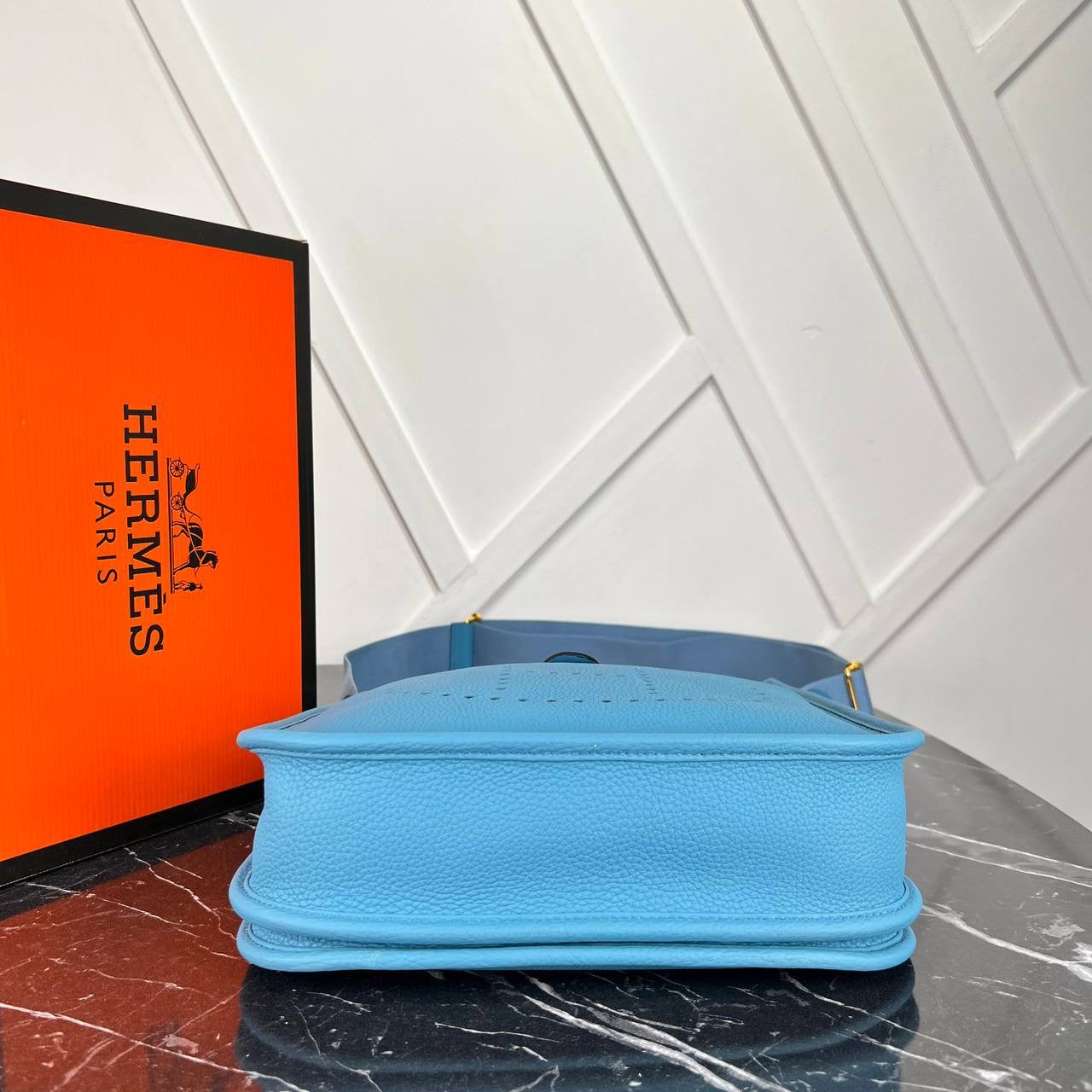 Hermes Evelyne light blue  big size( 30cm x 29cm)