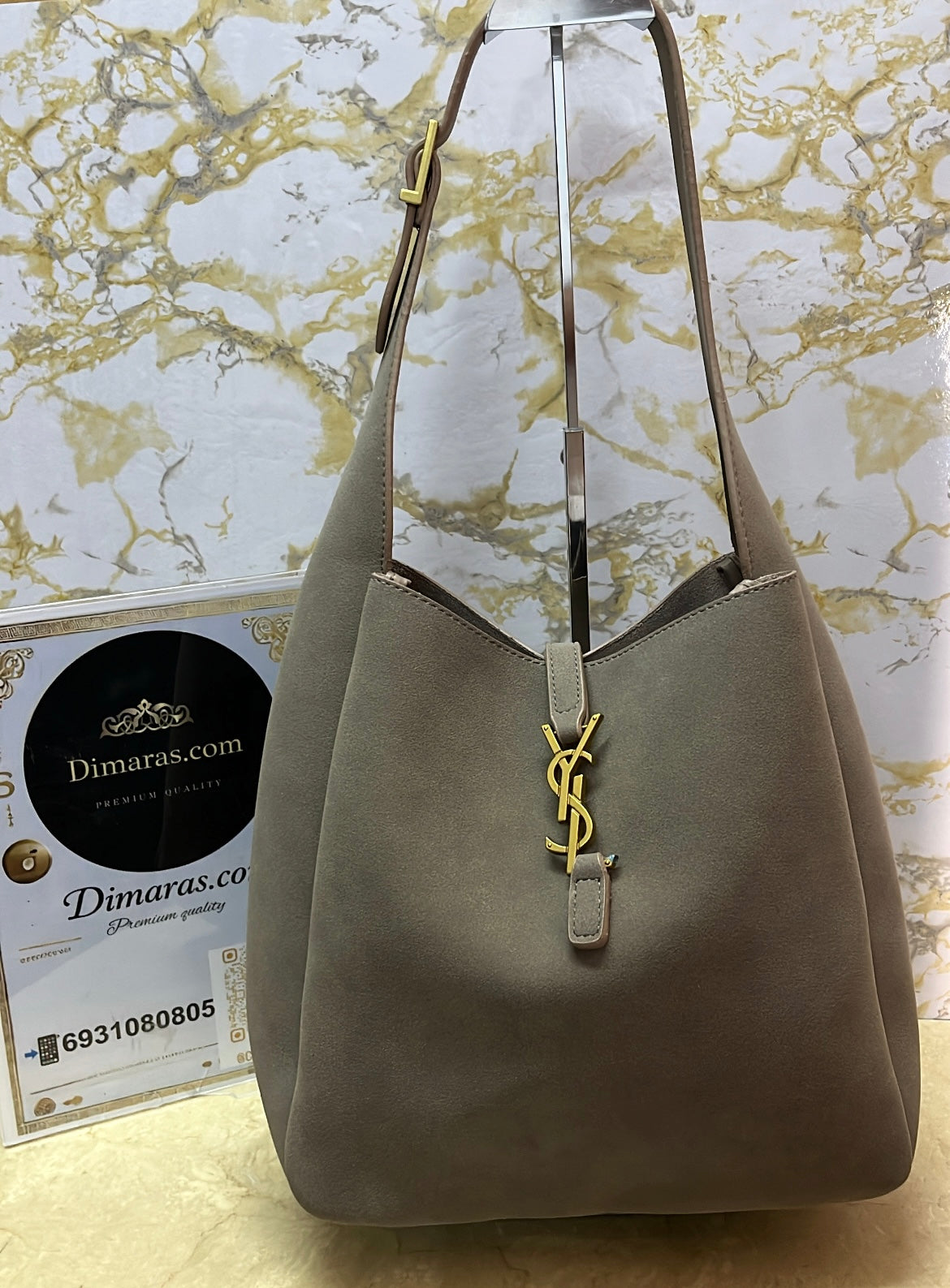 YSL 5A7 BEIGE SUEDE(34cm x 28cm)