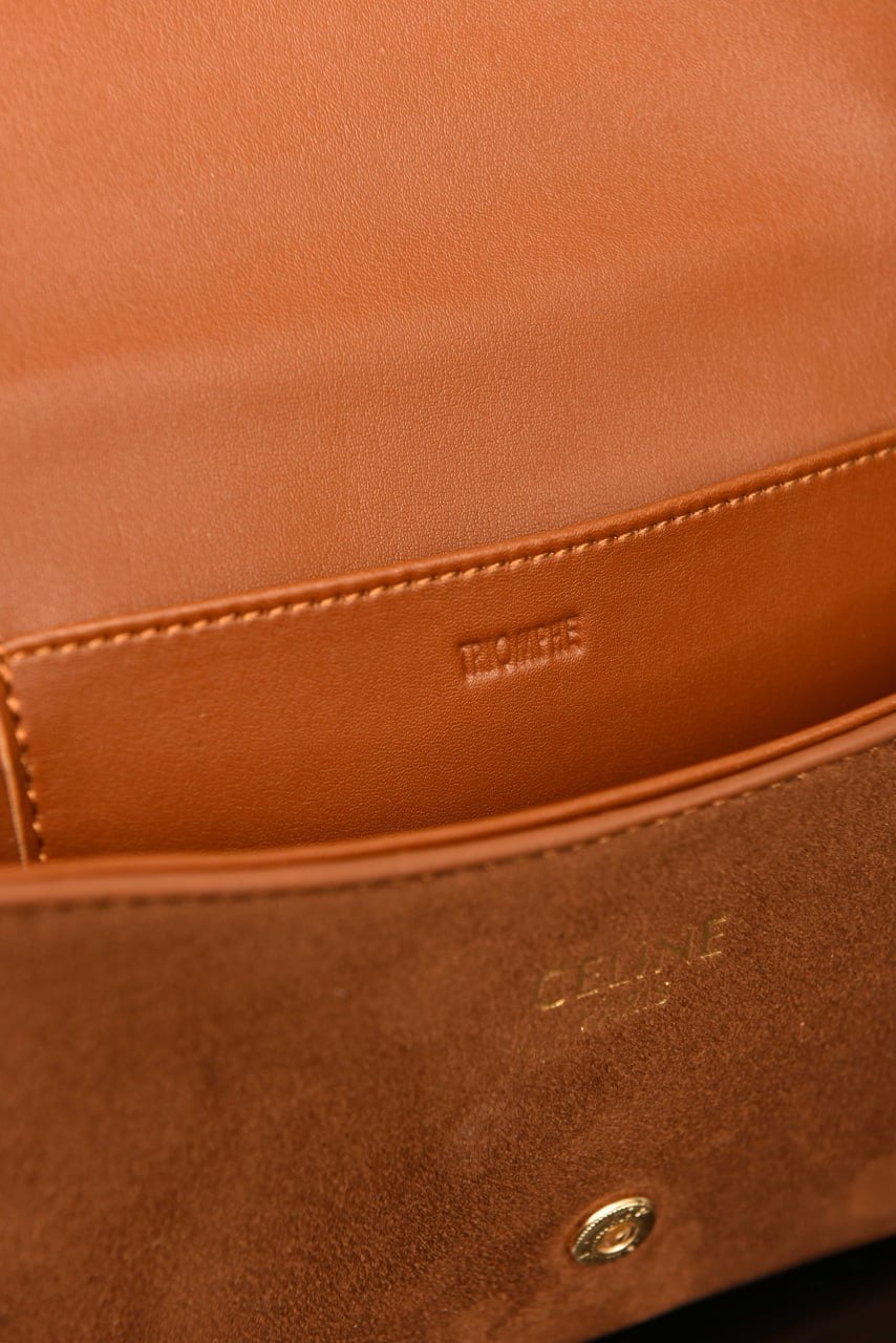 Celine Lola in shiny calfskin Taba suede(20cm x 11cm)