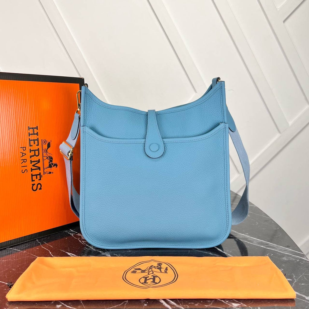 Hermes Evelyne light blue  big size( 30cm x 29cm)
