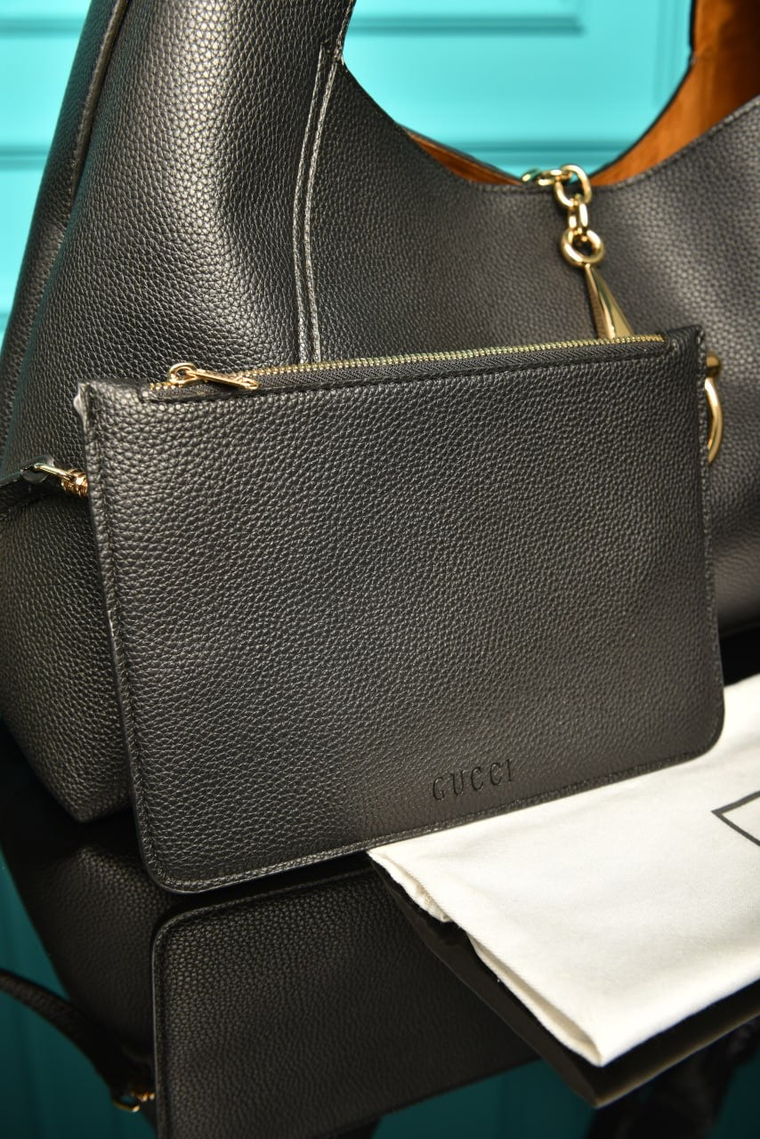 Gucci softbit maxi shoulder bag black (46cm x 26cm)