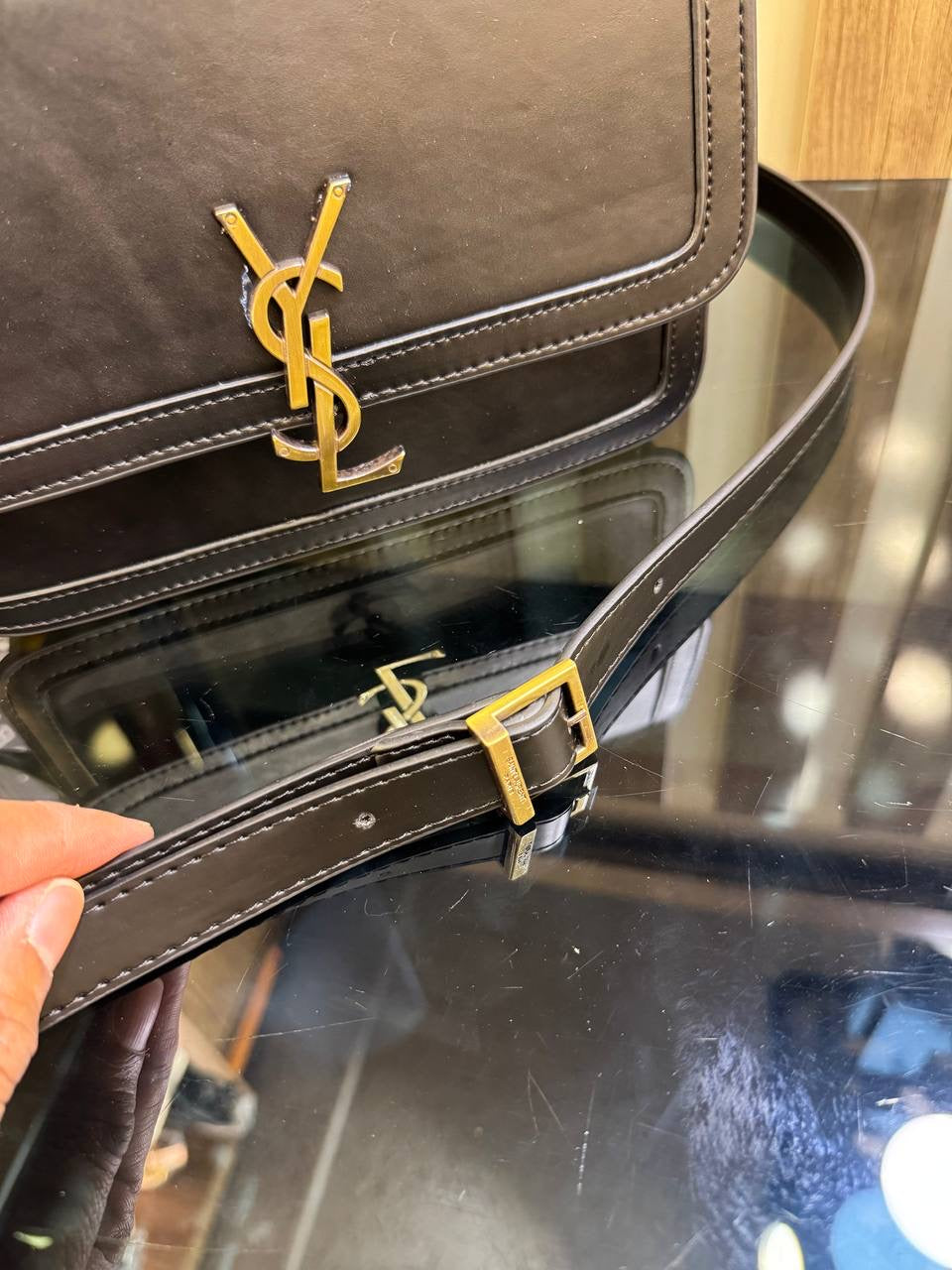 Ysl solferino satchel crossbody black mat (22.5cm x 16cm)