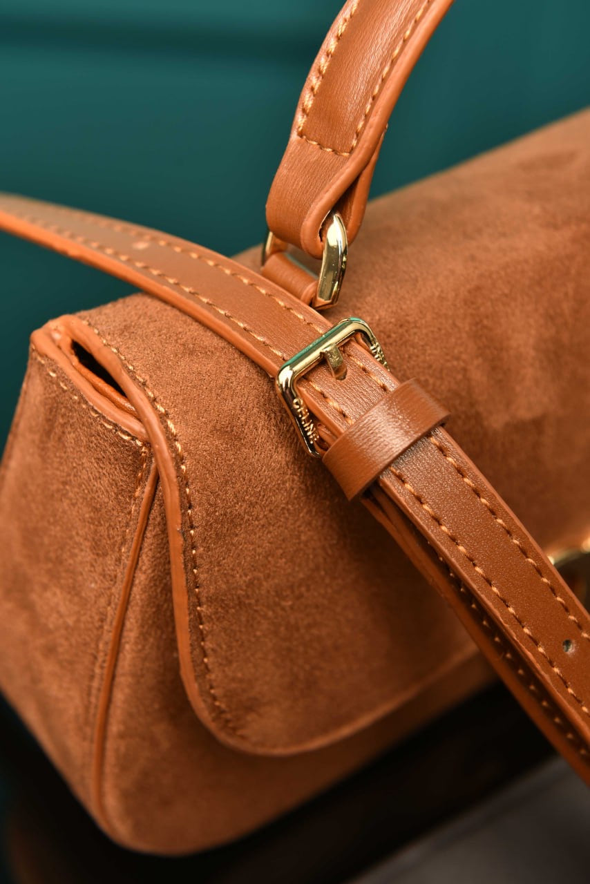 Celine Lola in shiny calfskin Taba suede(20cm x 11cm)