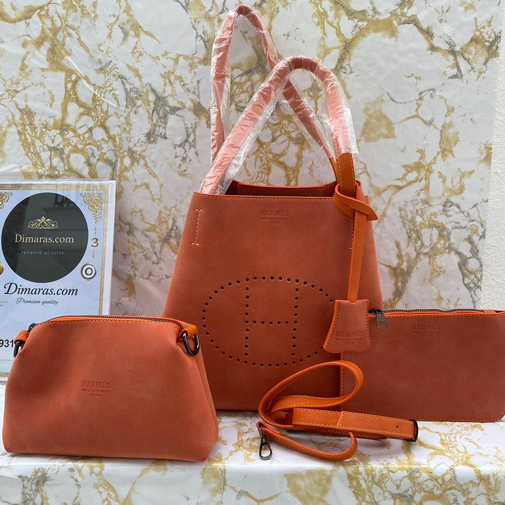 HERMES ORANGE SUEDE(30cm x 27cm)