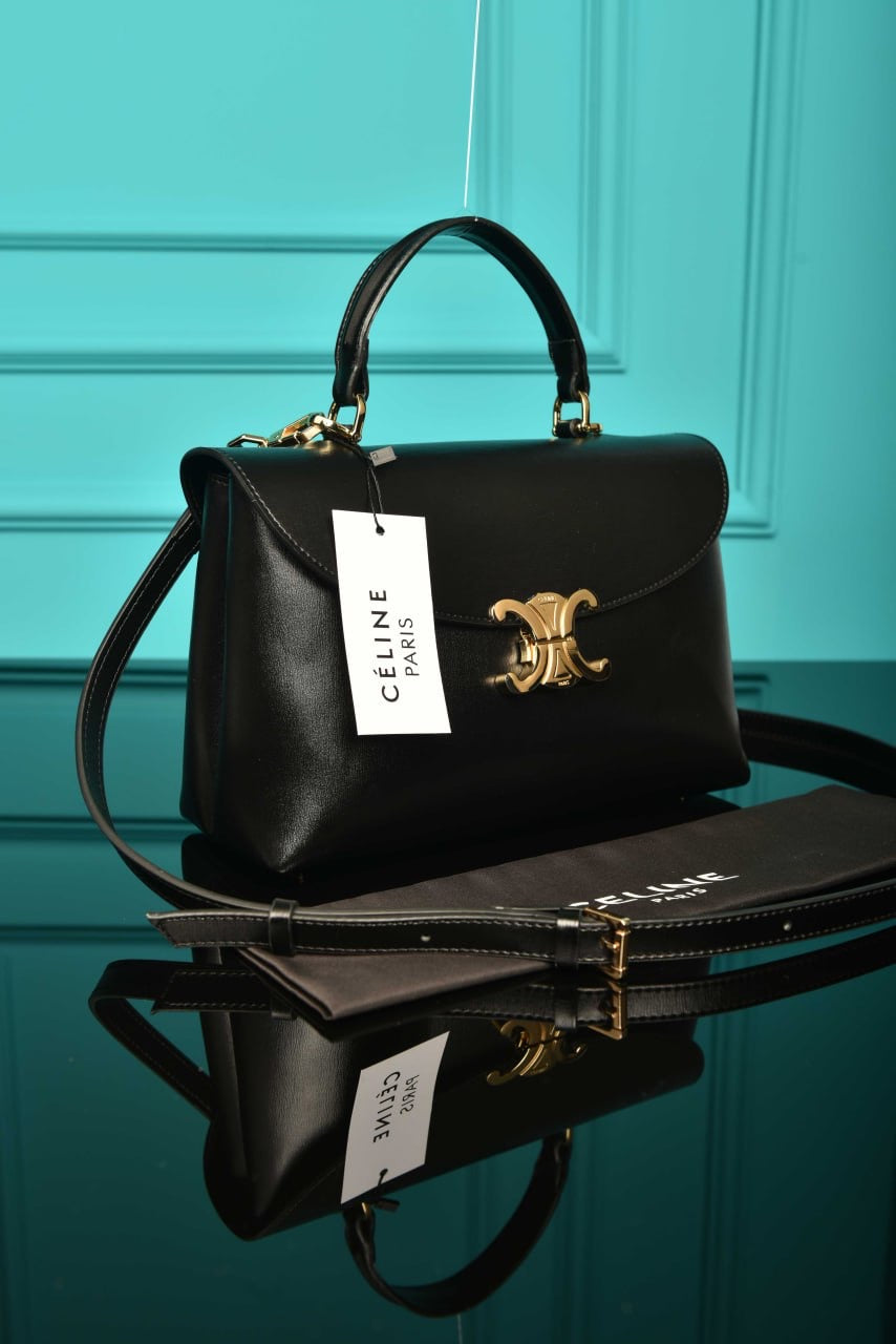 Celine medium nino bag in supple grained calfskin Black(25cm x 17.5cm)