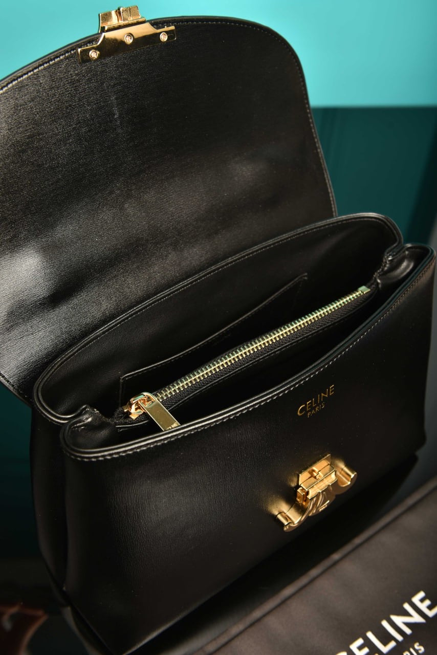 Celine medium nino bag in supple grained calfskin Black(25cm x 17.5cm)