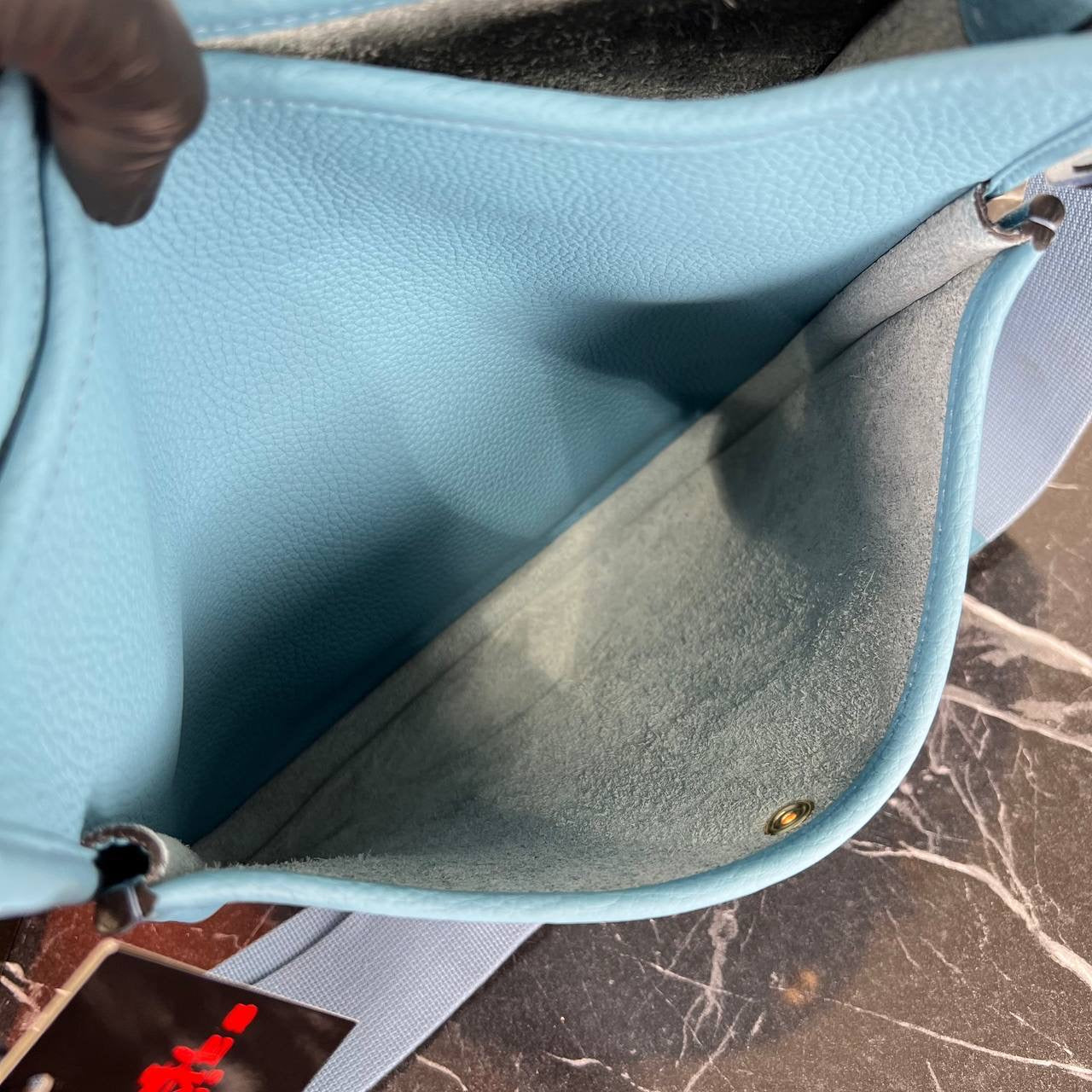 Hermes Evelyne light blue  big size( 30cm x 29cm)