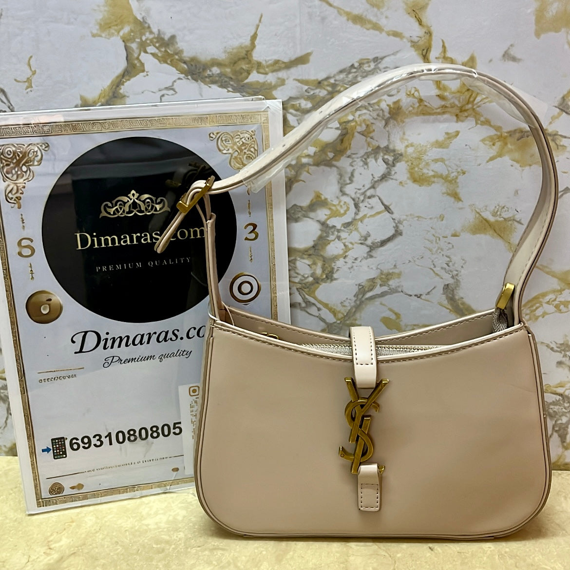 Ysl Le 5 a 7 hobo bag beige(23cm x 16cm)