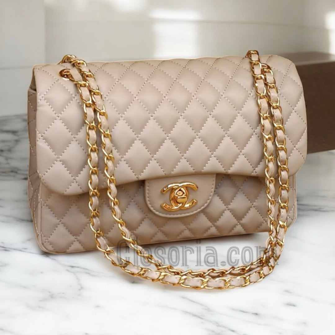 Chanel classic  flap beige(27cm x 18cm)