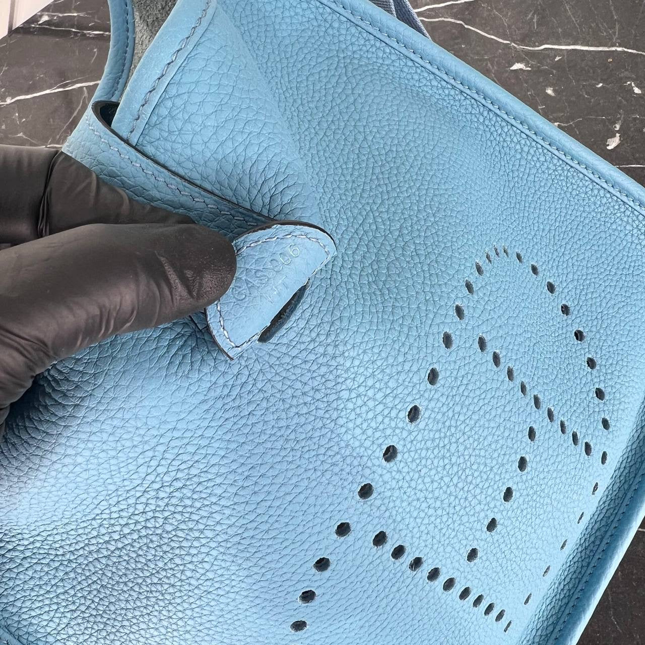Hermes Evelyne light blue  big size( 30cm x 29cm)