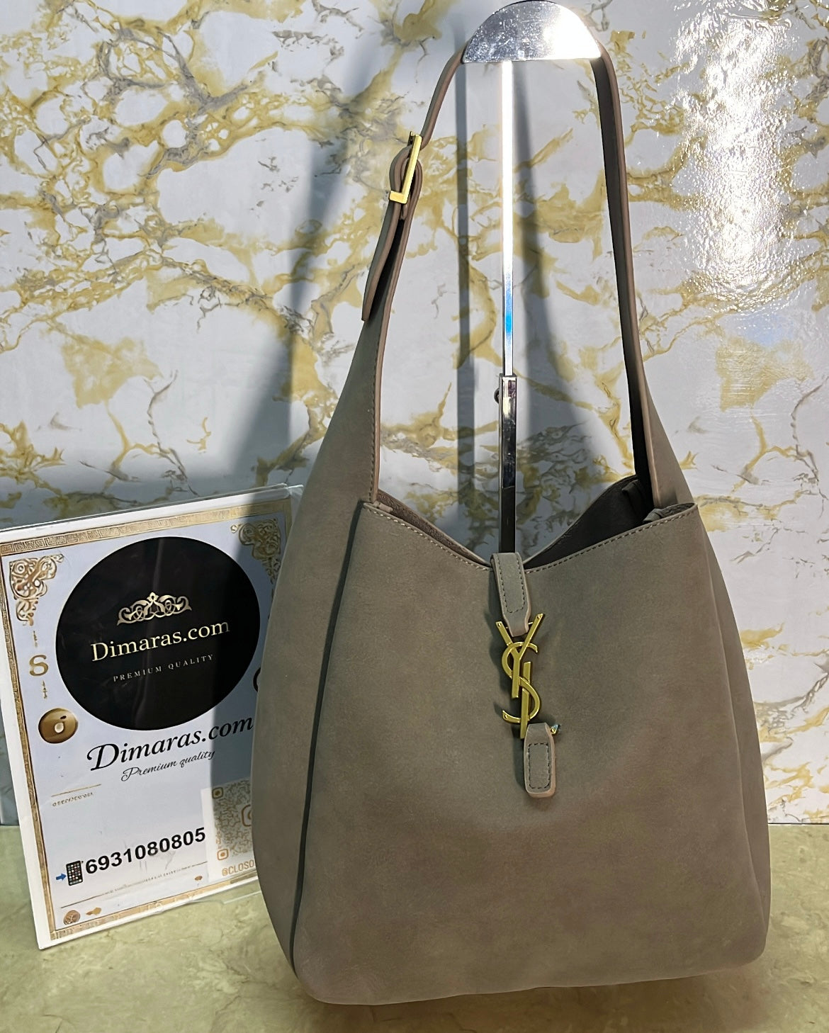 YSL 5A7 BEIGE SUEDE(34cm x 28cm)