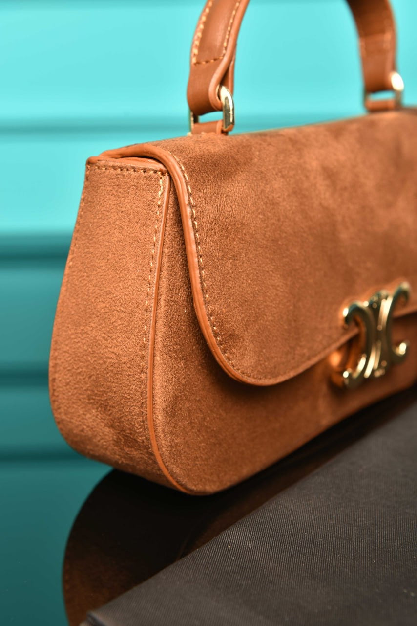 Celine Lola in shiny calfskin Taba suede(20cm x 11cm)