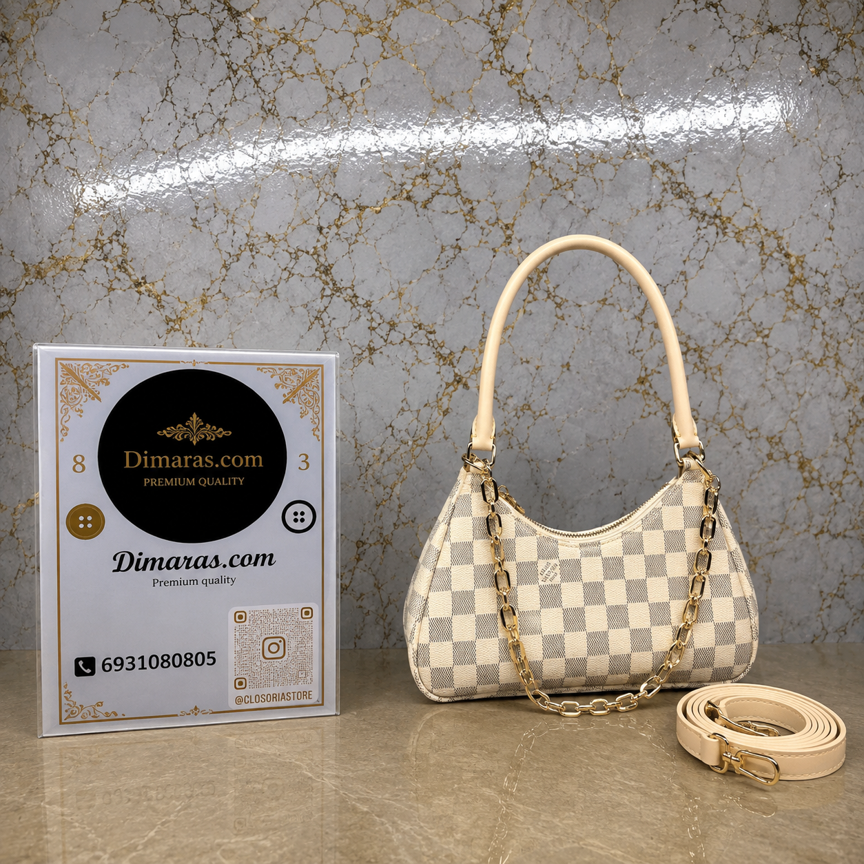 LV catchy pm damier  (24cm x 10 cm)