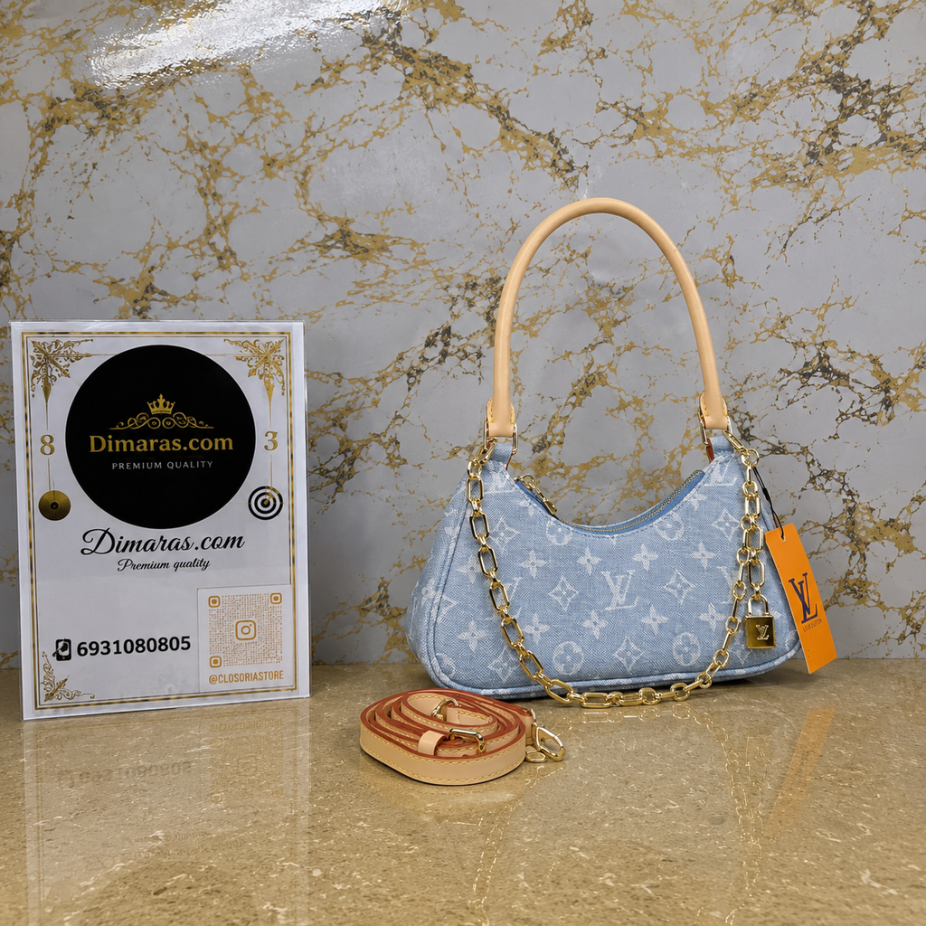 Louis Vuitton catchy pm monogram denim (24cm x 10 cm)