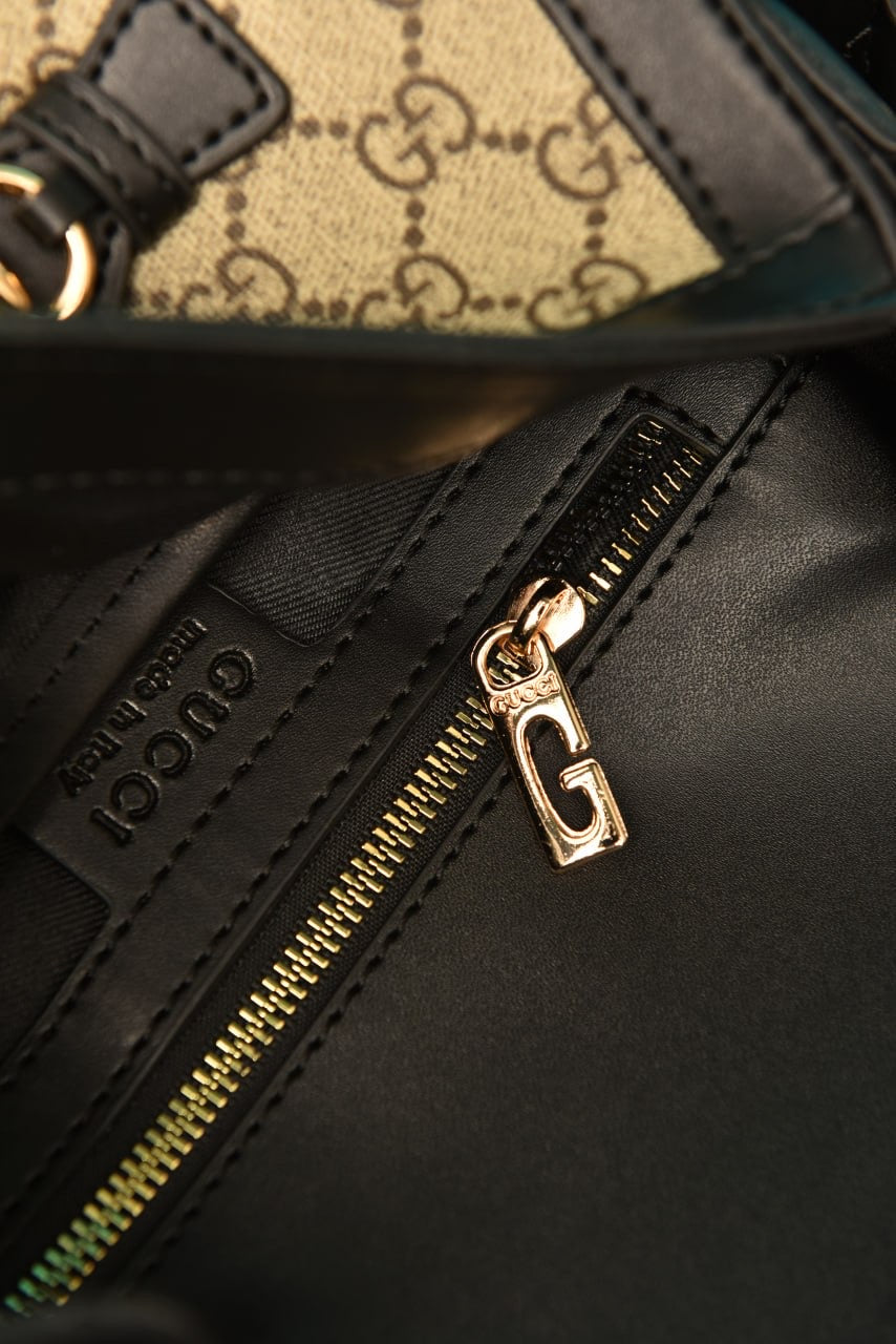 Gucci lady web Horsebit canvas black  (26cm x 24cm)