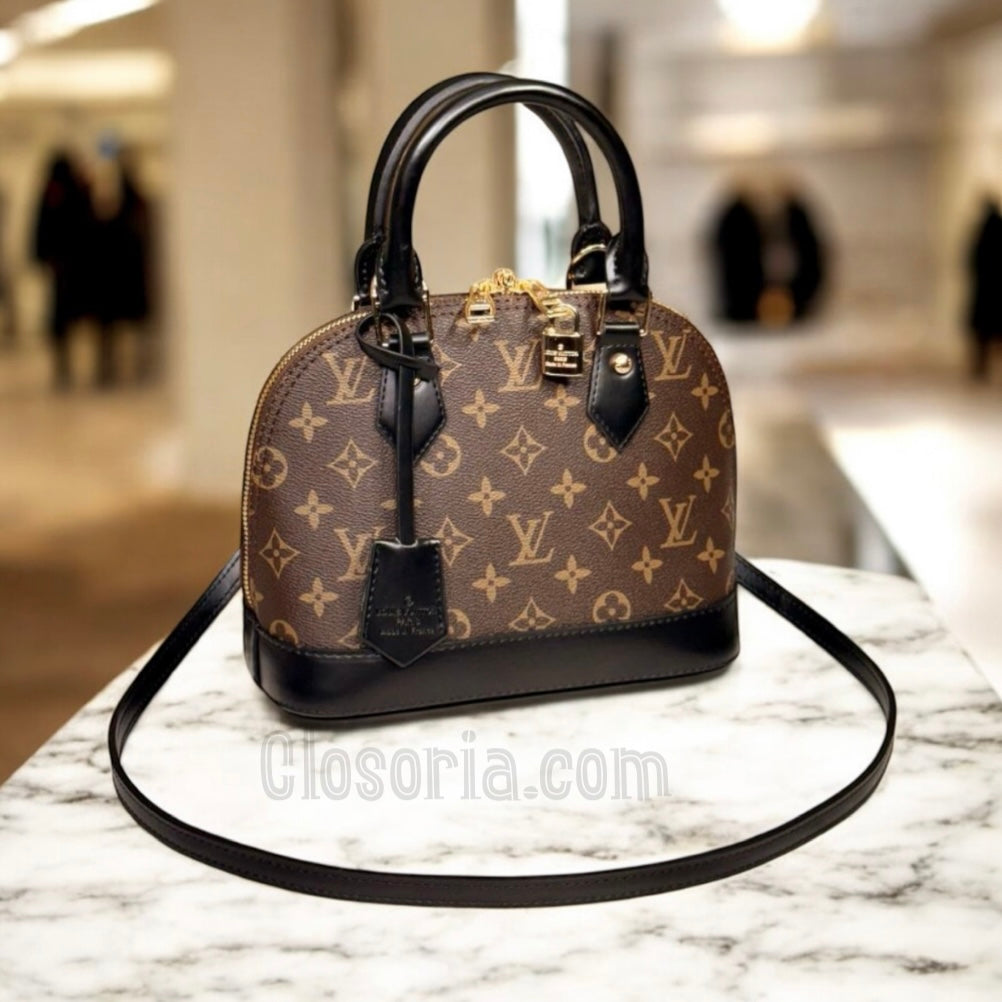 Louis Vuitton ALMA Monogram Brown Black(Size 28x19)