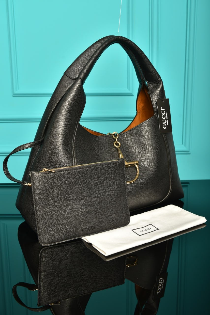 Gucci softbit maxi shoulder bag black (46cm x 26cm)