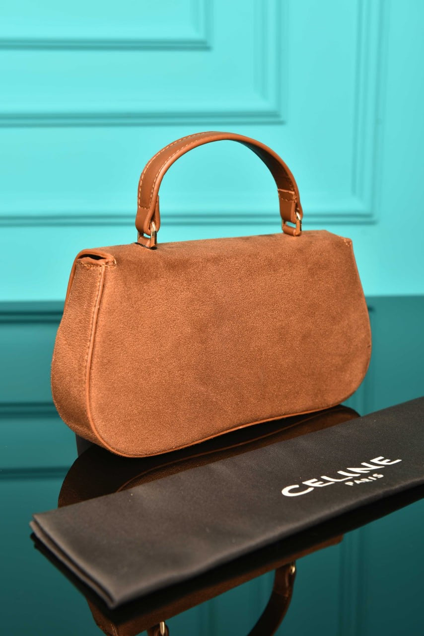 Celine Lola in shiny calfskin Taba suede(20cm x 11cm)