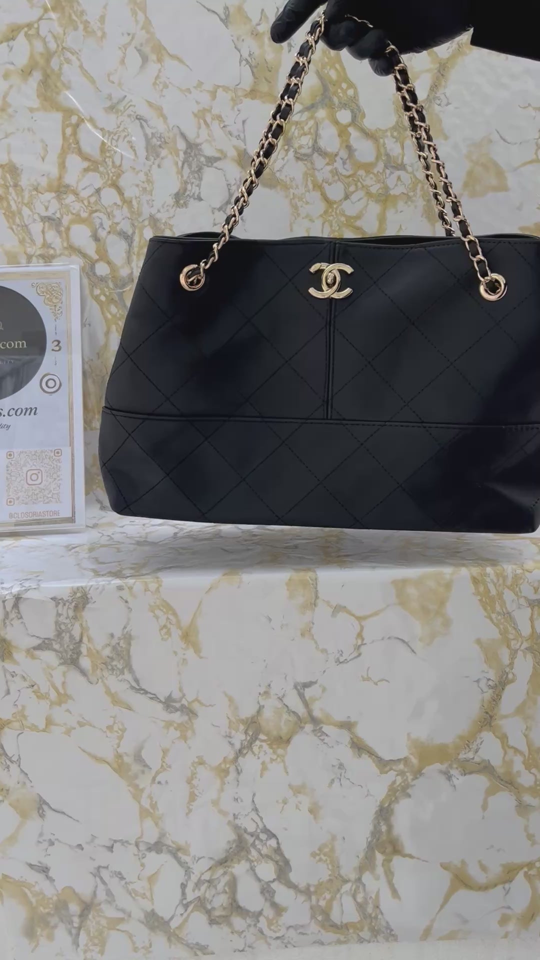 Chanel shopping bag black(40cm x 28cm x 17cm)