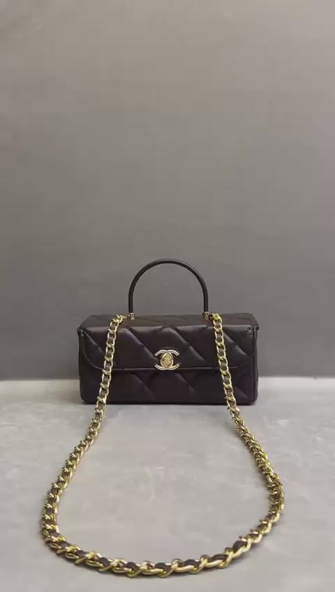 Chanel mini flap with top handle black