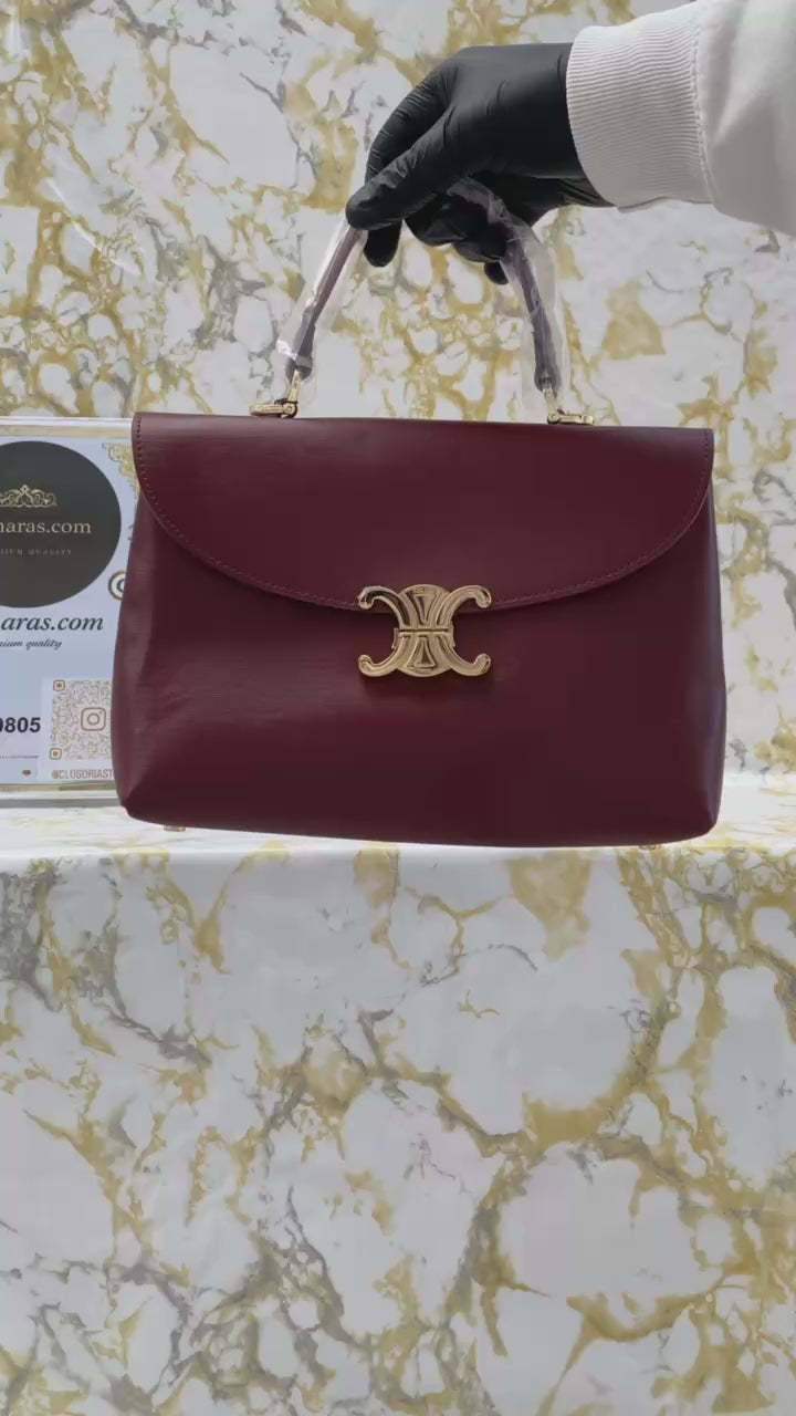 Celine medium nino bag in supple grained calfskin bordo(cm x 17.5cm)
