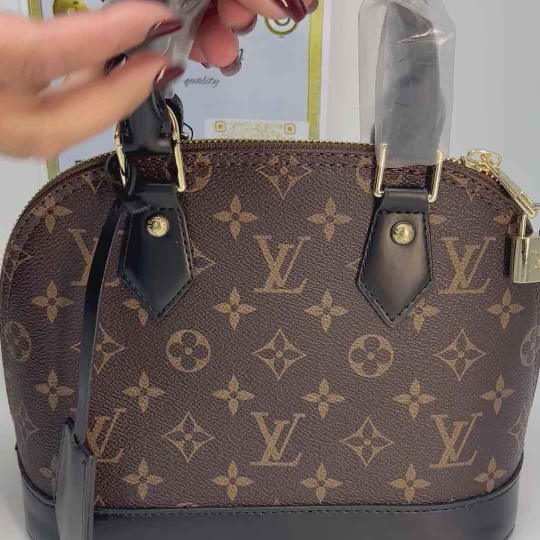 Louis Vuitton ALMA Monogram Brown Black(Size 28x19)