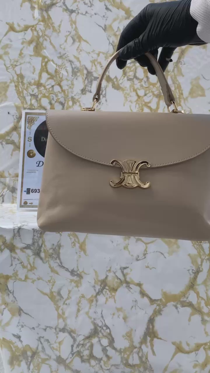 Celine medium nino bag in supple grained calfskin beige(25cm x 17.5cm)