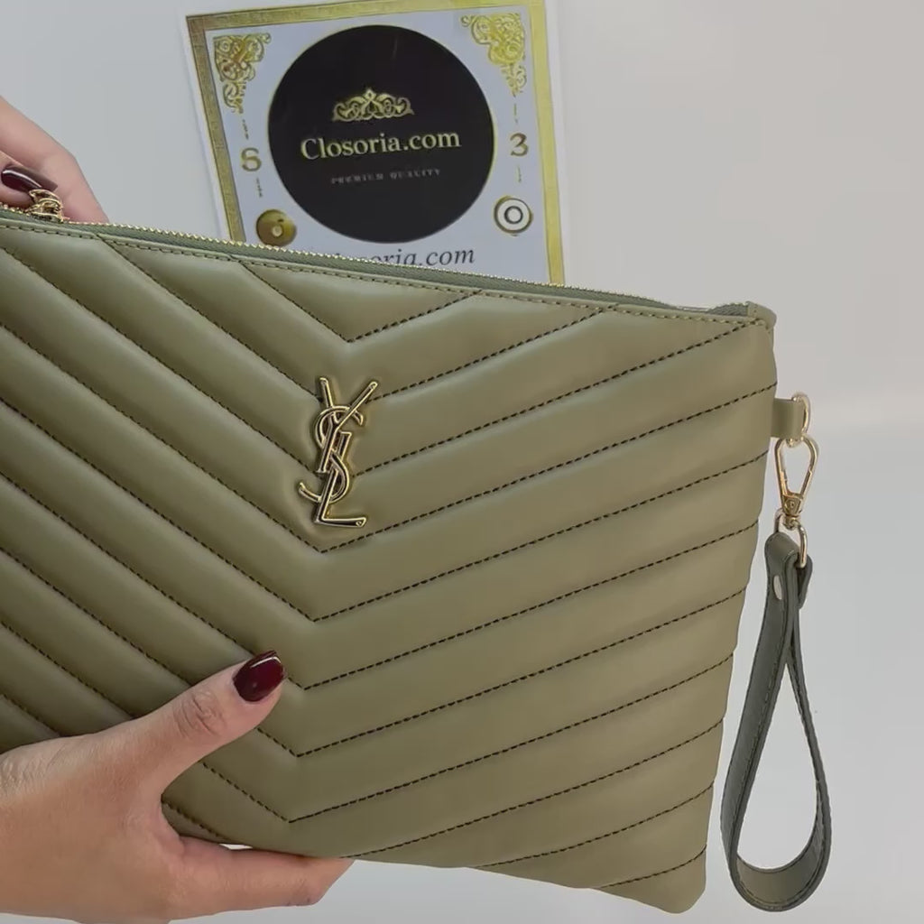 YSL ΦΑΚΕΛΟΣ KHAKI 28x23