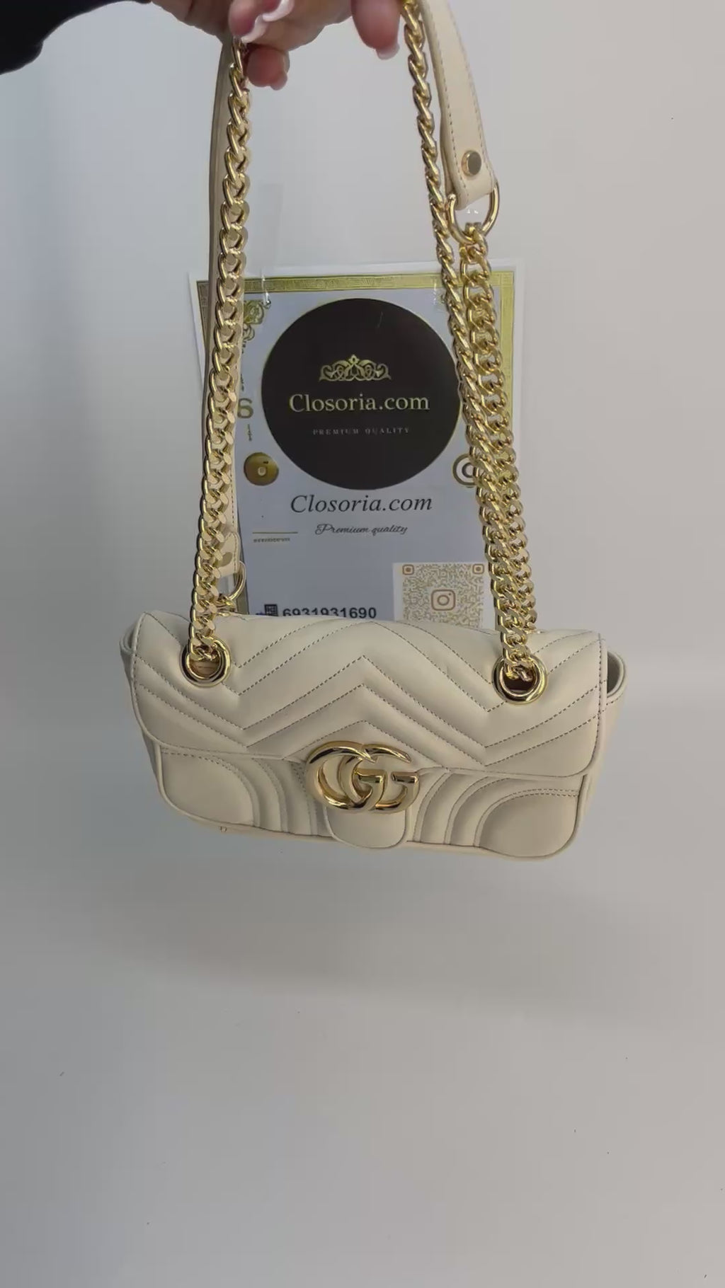 GUCCI MARMONT BEIGE(18cm x 13cm)